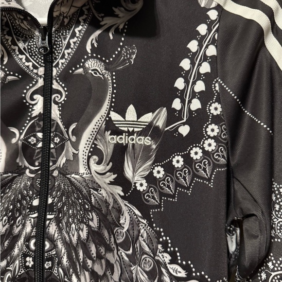 Adidas Originals Rare Peacock Grey/Black/White Track Jacket size small - Picture 3 of 4